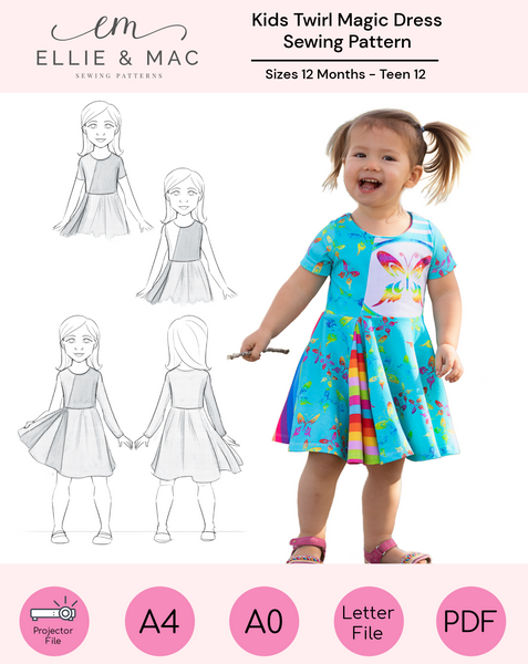 Kid's Twirl Magic Dress Sewing Pattern