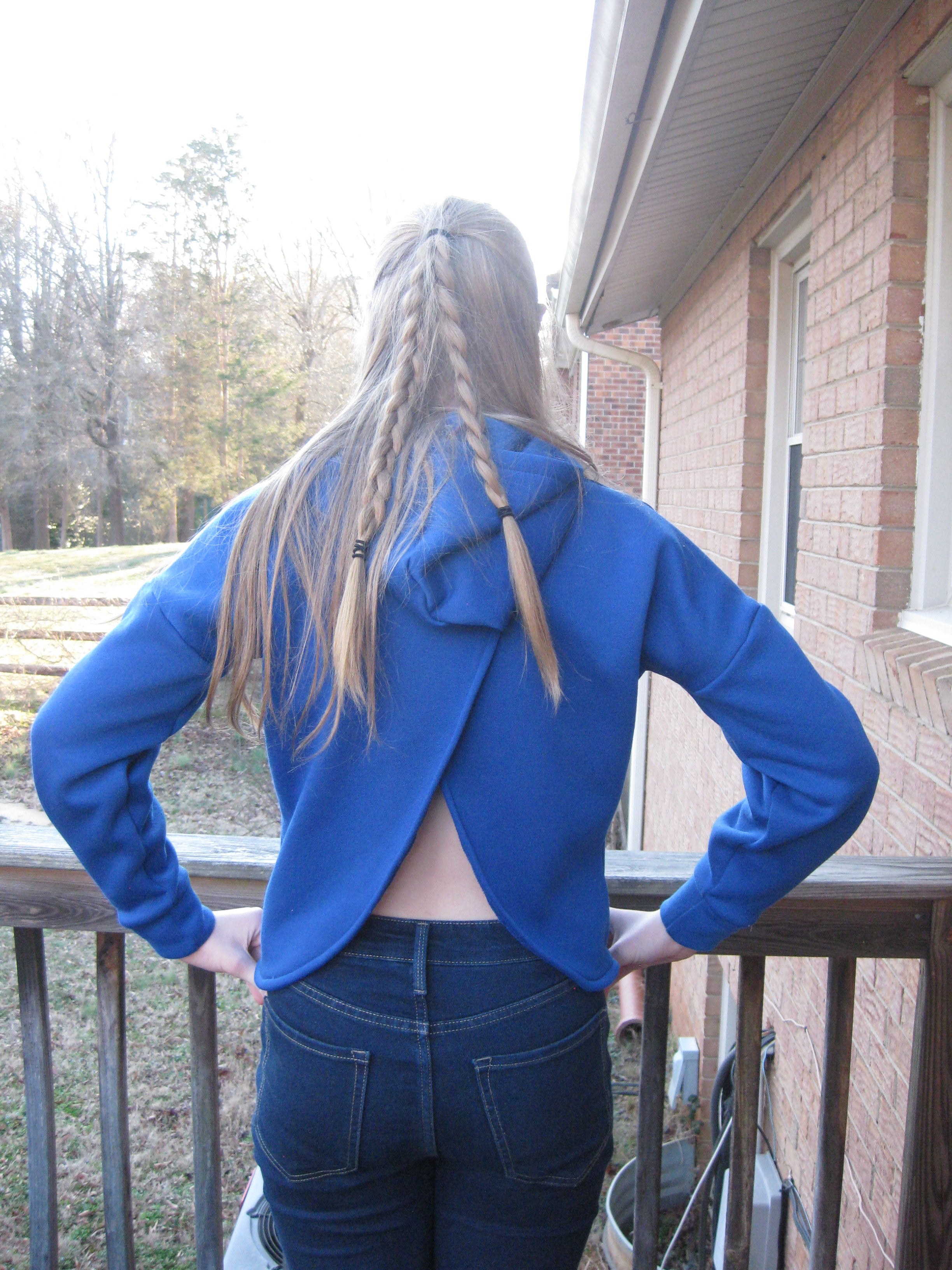 Kristen Criss Cross Back Hooded Sweater Pattern