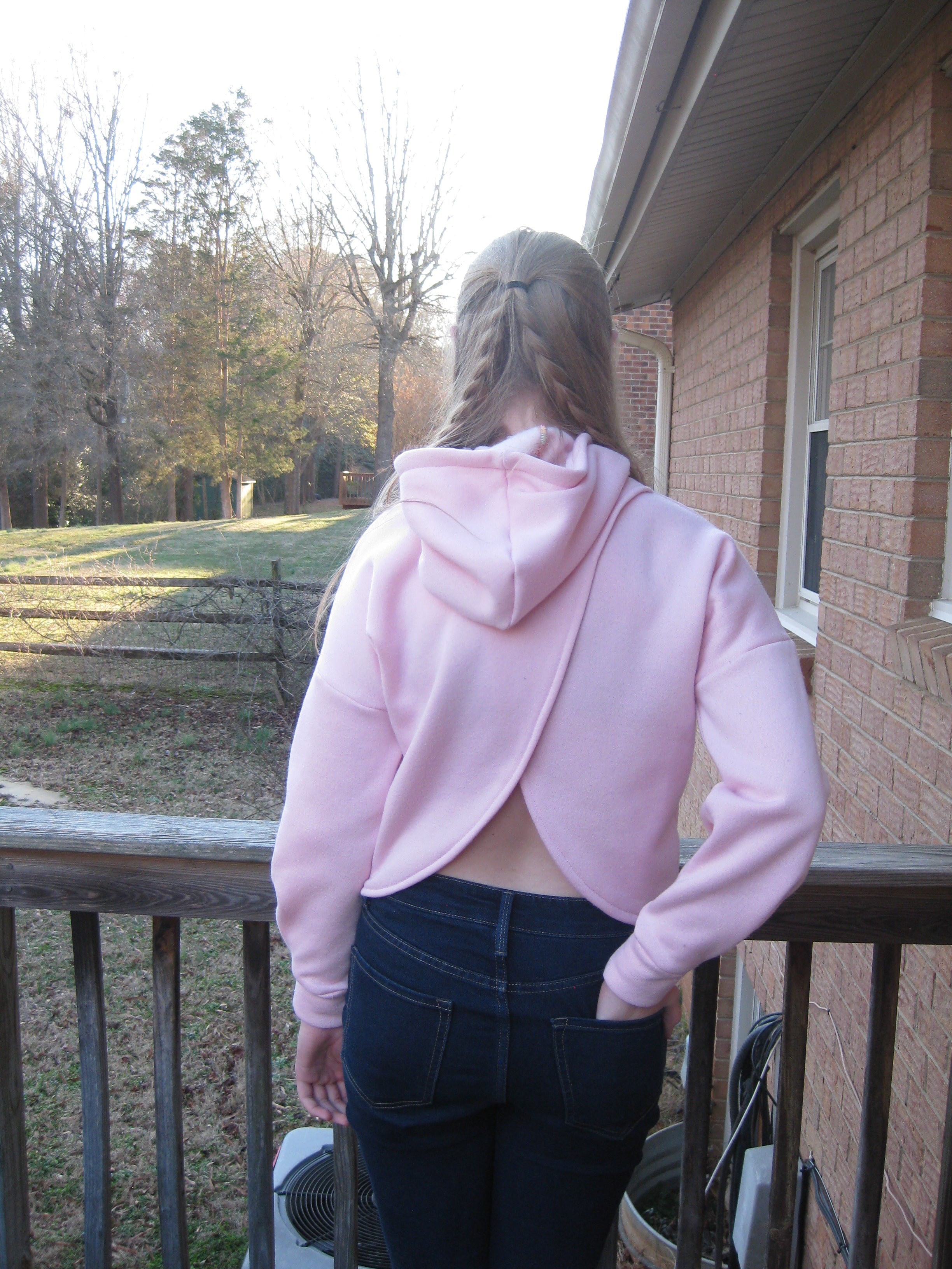 Kristen Criss Cross Back Hooded Sweater Pattern