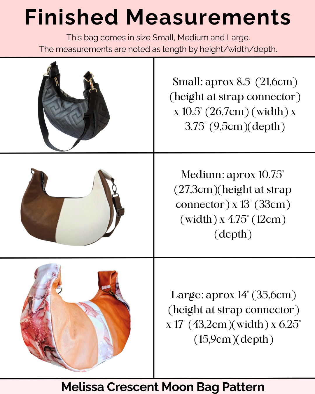 Melissa Crescent Moon Bag Sewing Pattern
