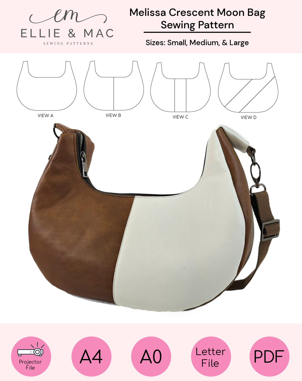 Melissa Crescent Moon Bag Sewing Pattern