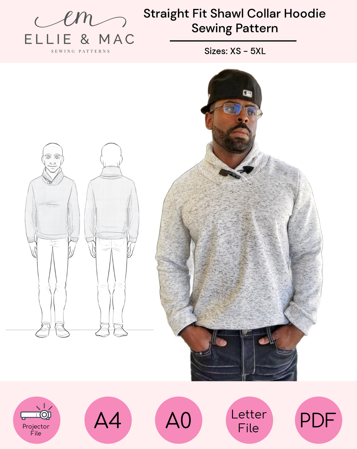 Pullover Shawl-Collar Sweater Sewing Pattern