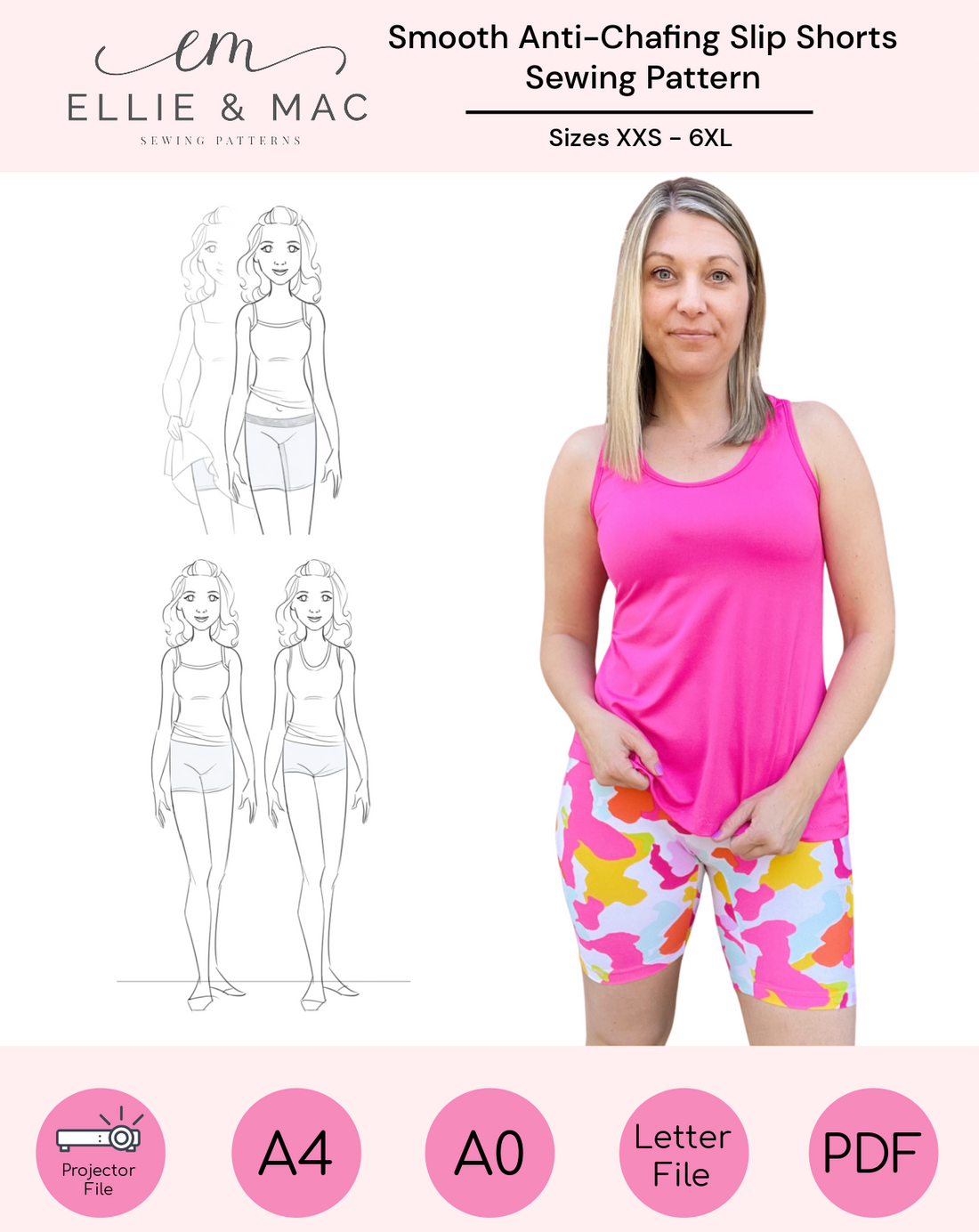 Ati Pattern Smooth Anti-Chafing Slip Shorts Pattern