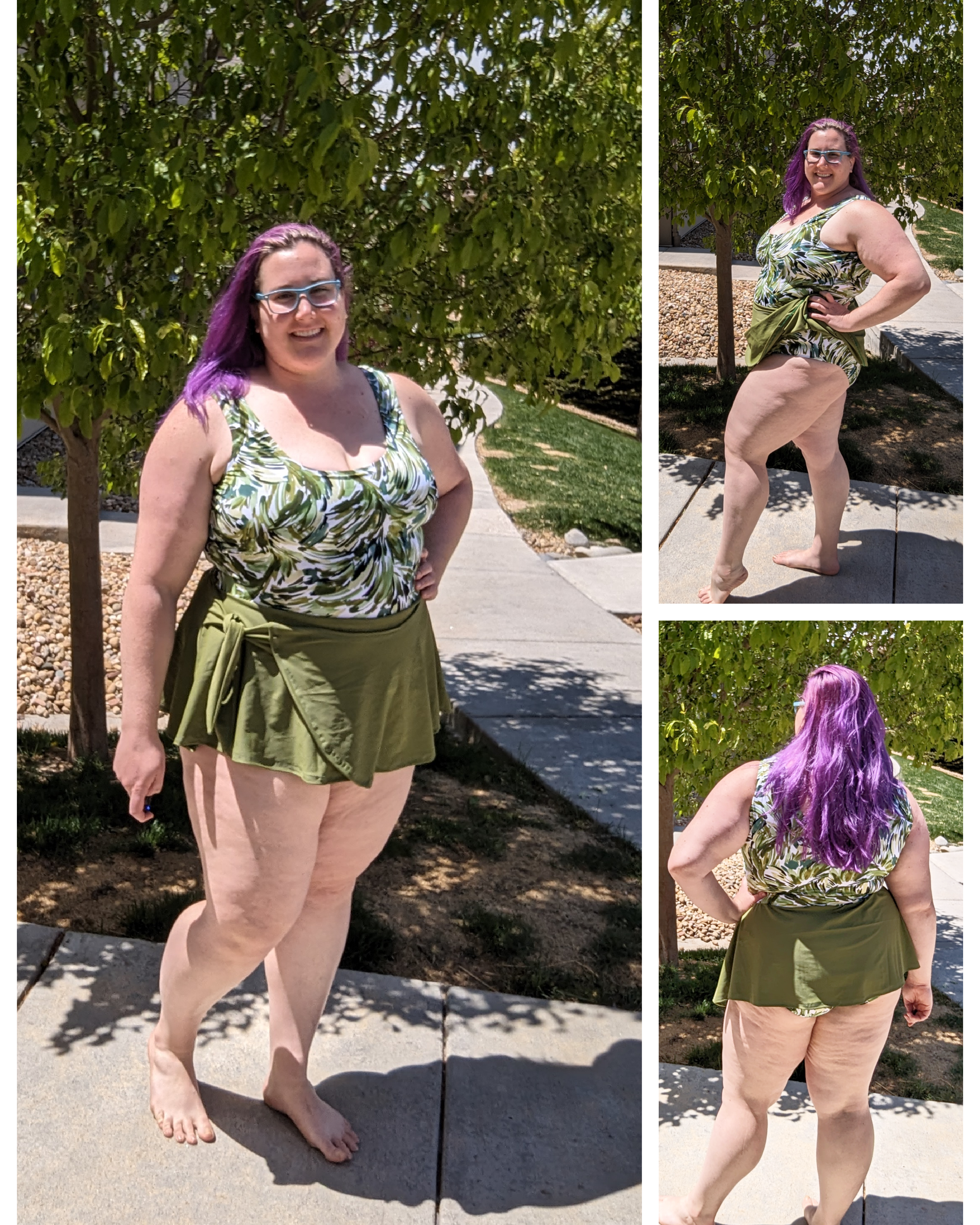 swim dress sewing pattern for plus size women. Sizes xxs - 6xl included. Sew along video tutorial.
