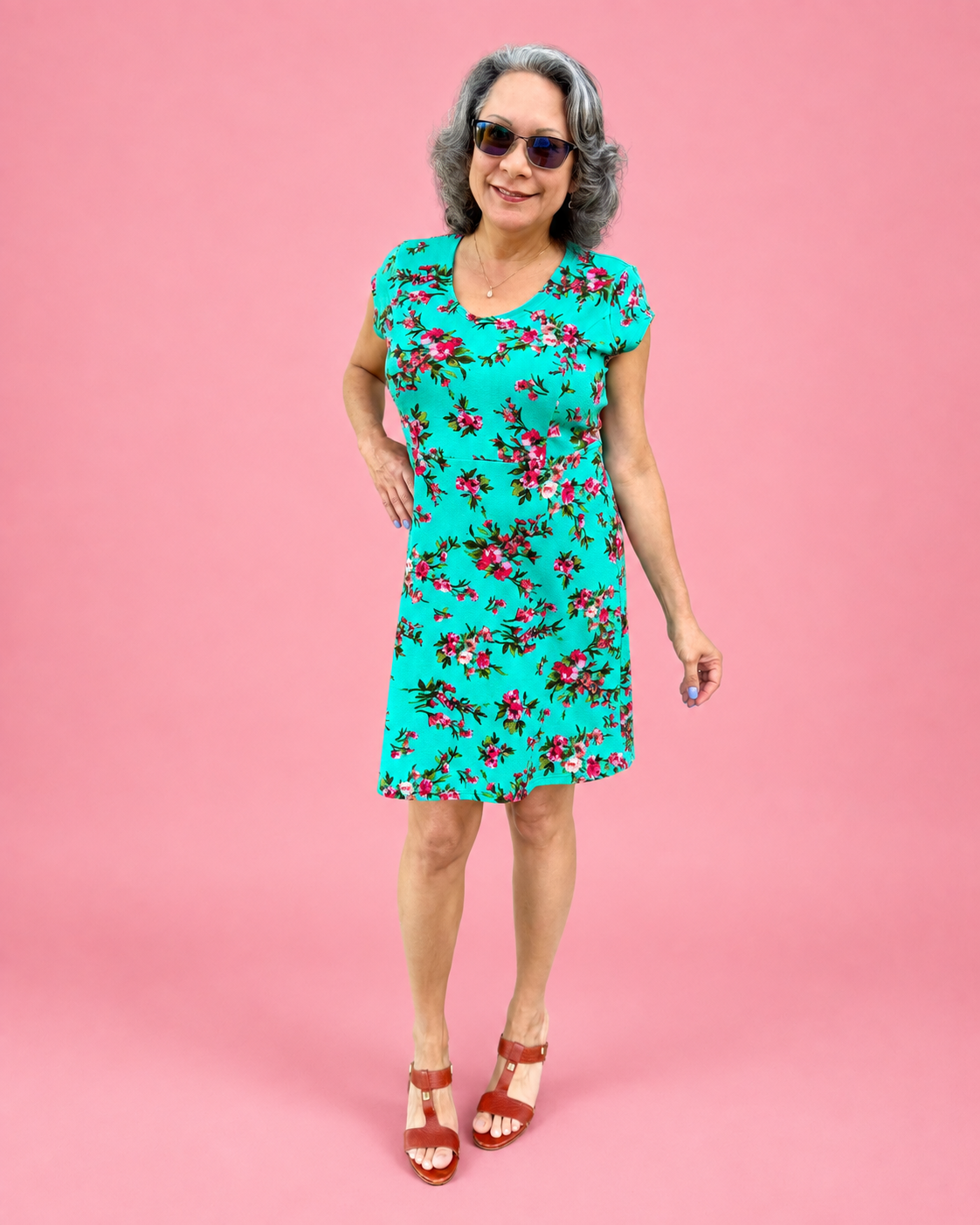 The dress is made using Ellie and Mac PDF sewing patterns. They include A4, Letter, A0, and Projector pattern files. They also include a full sew-along tutorial. 