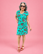 The dress is made using Ellie and Mac PDF sewing patterns. They include A4, Letter, A0, and Projector pattern files. They also include a full sew-along tutorial. 