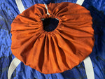 Top of the slow cooker bag. Orange drawstring opening for ease.