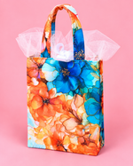 Structured fabric gift bags in extra small, small, medium, large and bottle sizes