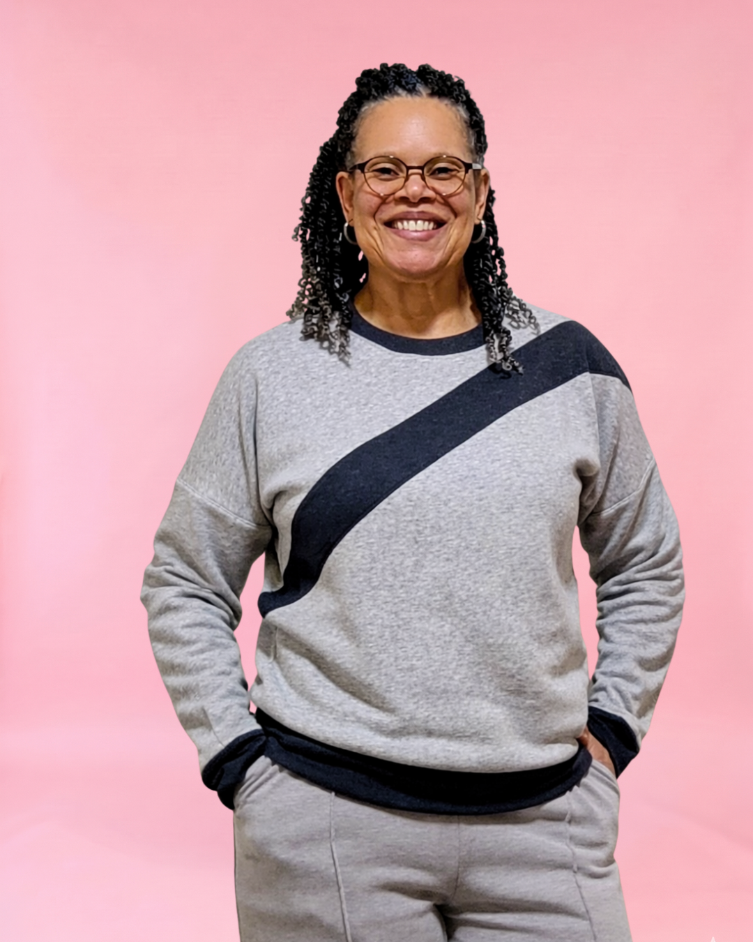 Sage Diagonal Color-Block Sweatshirt Sewing Pattern