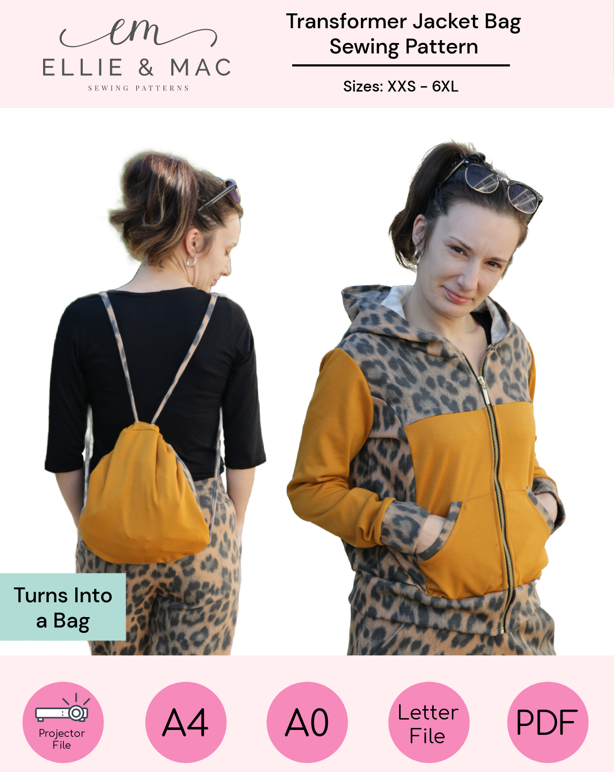 Adult Transformer Jacket Bag Pattern