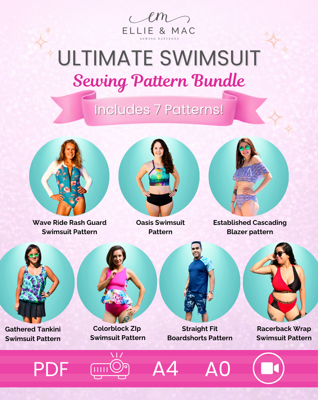 Tankini Pattern Adult Swimwear Ultimate Sewing Pattern Bundle