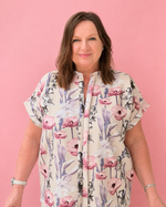 The woven dolman blouse was made using Ellie and Mac PDF sewing patterns. They include A0, A4, Letter, print files and projector sewing file. They also include a full sew along video tutorial.