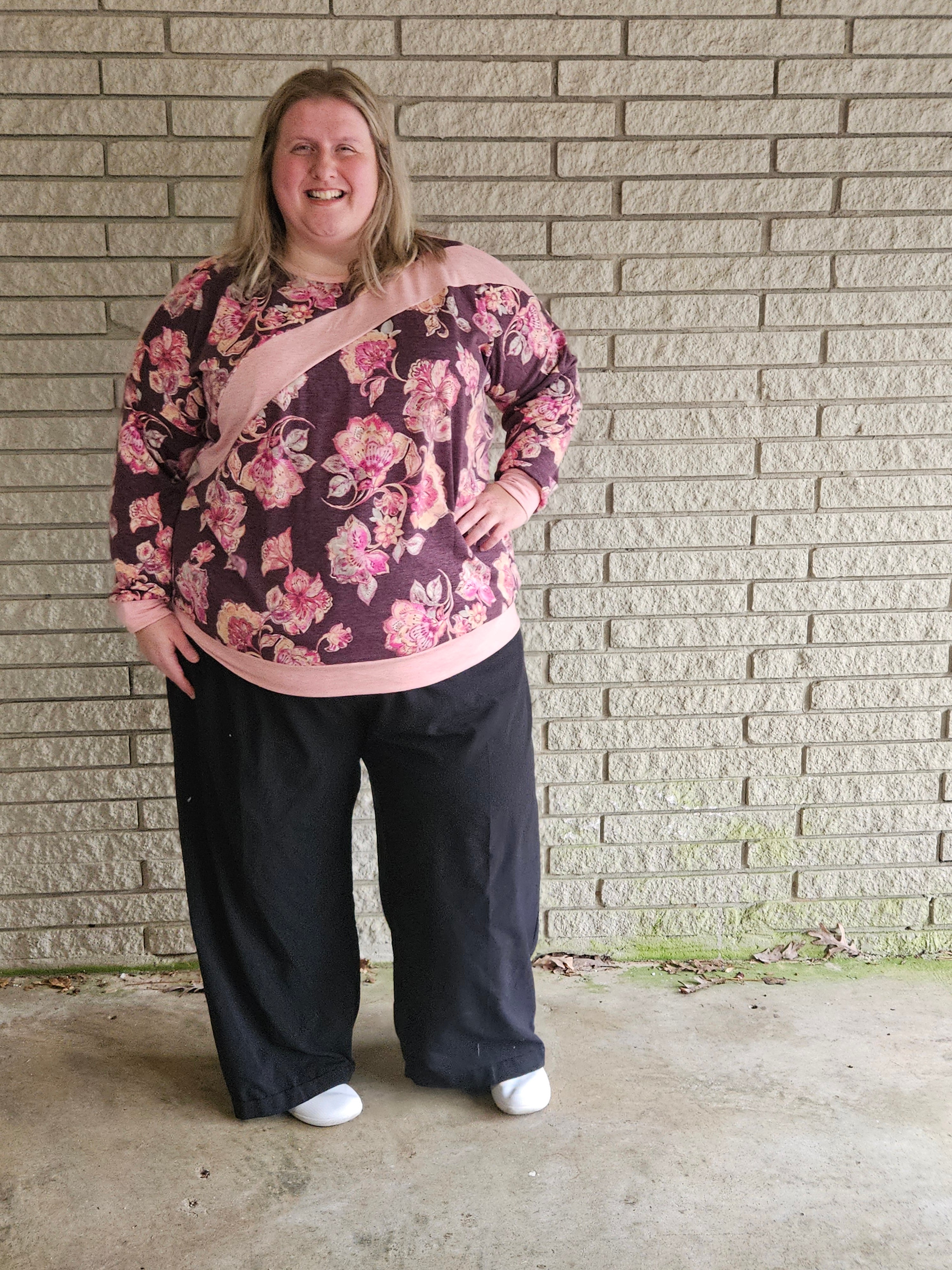 Sage Diagonal Color-Block Sweatshirt Sewing Pattern