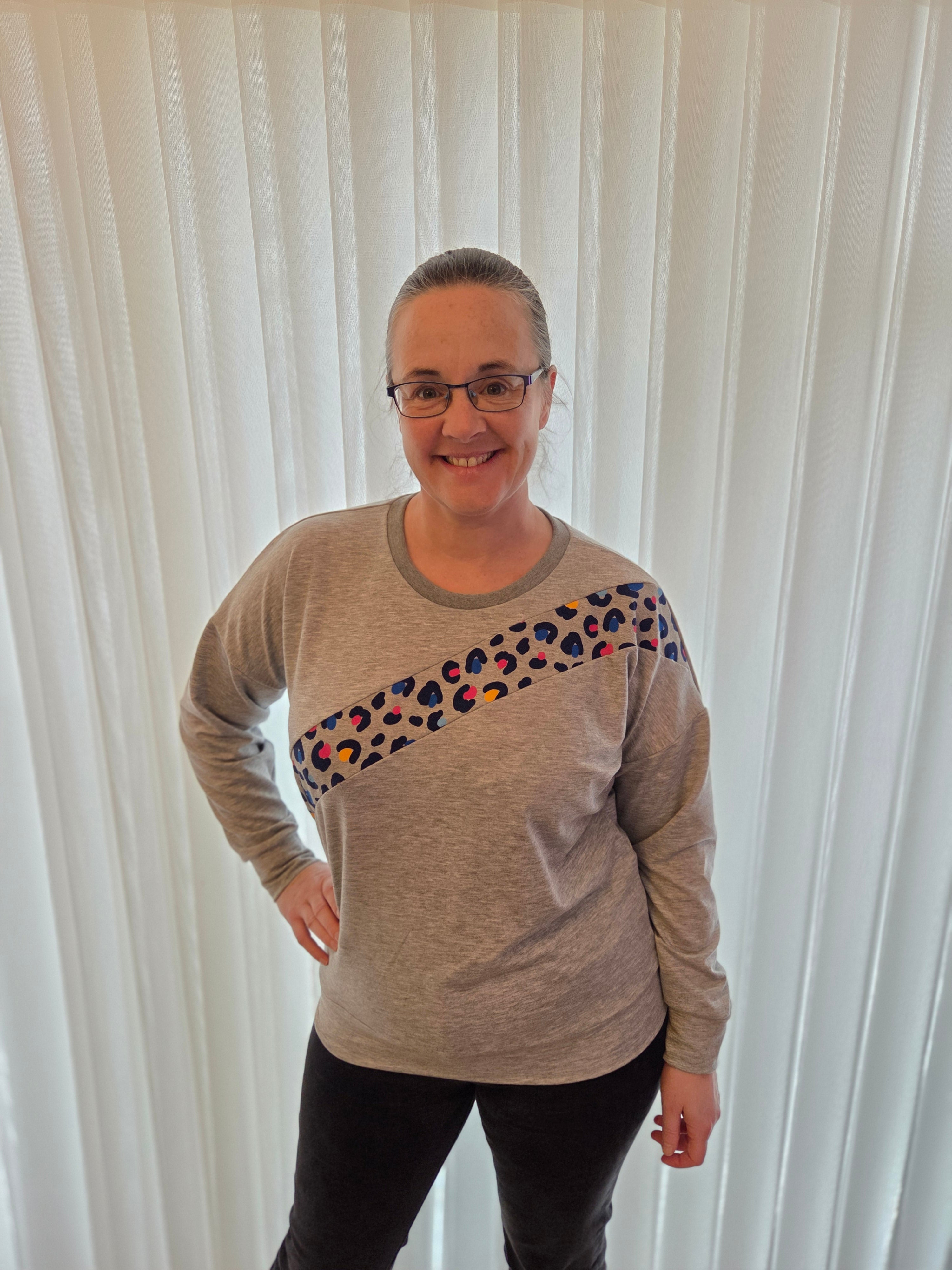 Sage Diagonal Color-Block Sweatshirt Sewing Pattern