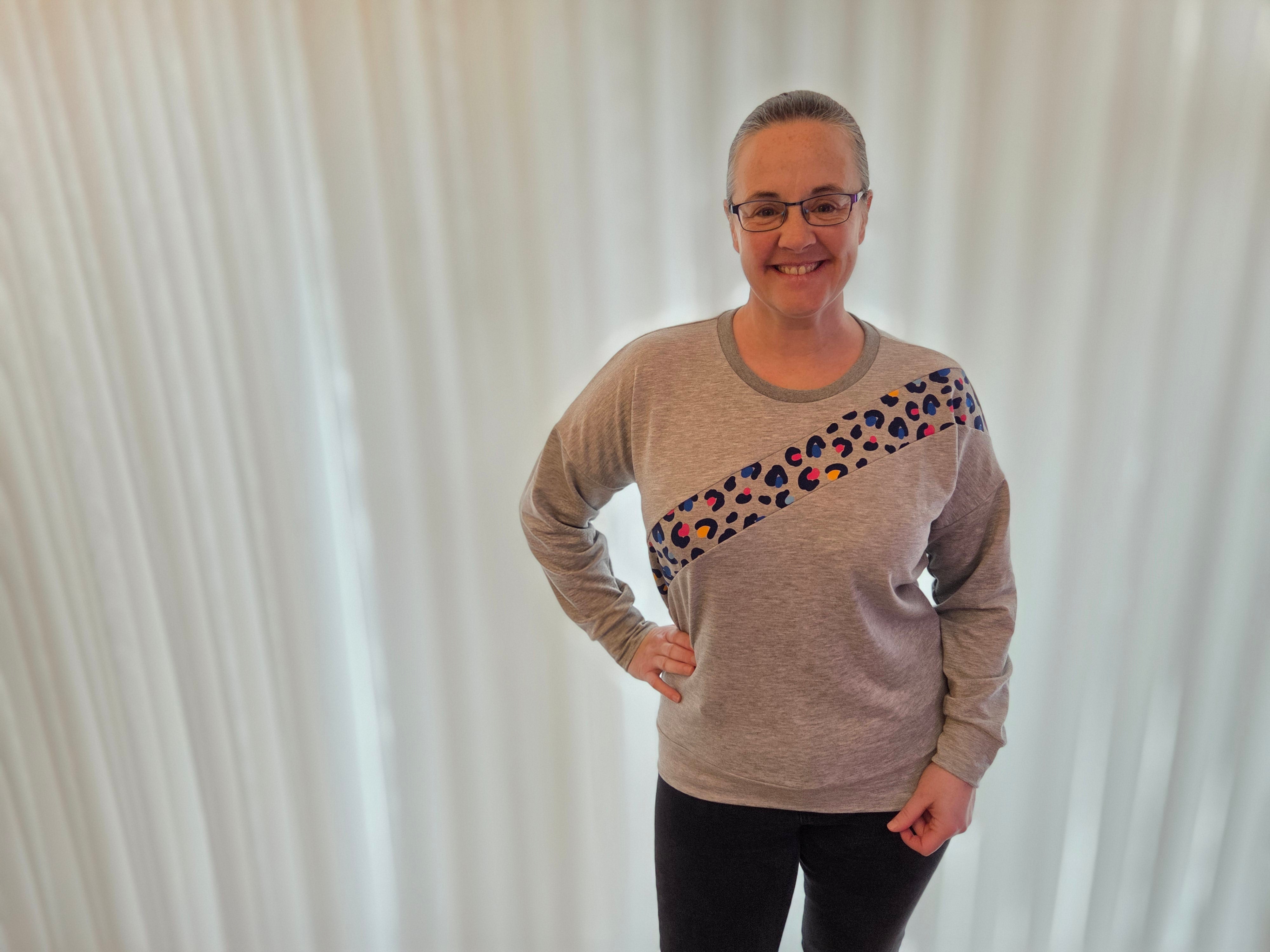 Sage Diagonal Color-Block Sweatshirt Sewing Pattern