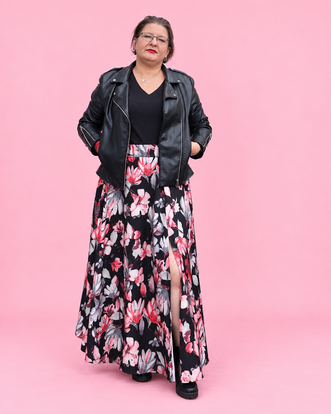 Mila paneled midi skirt styled as an everyday handmade outfit