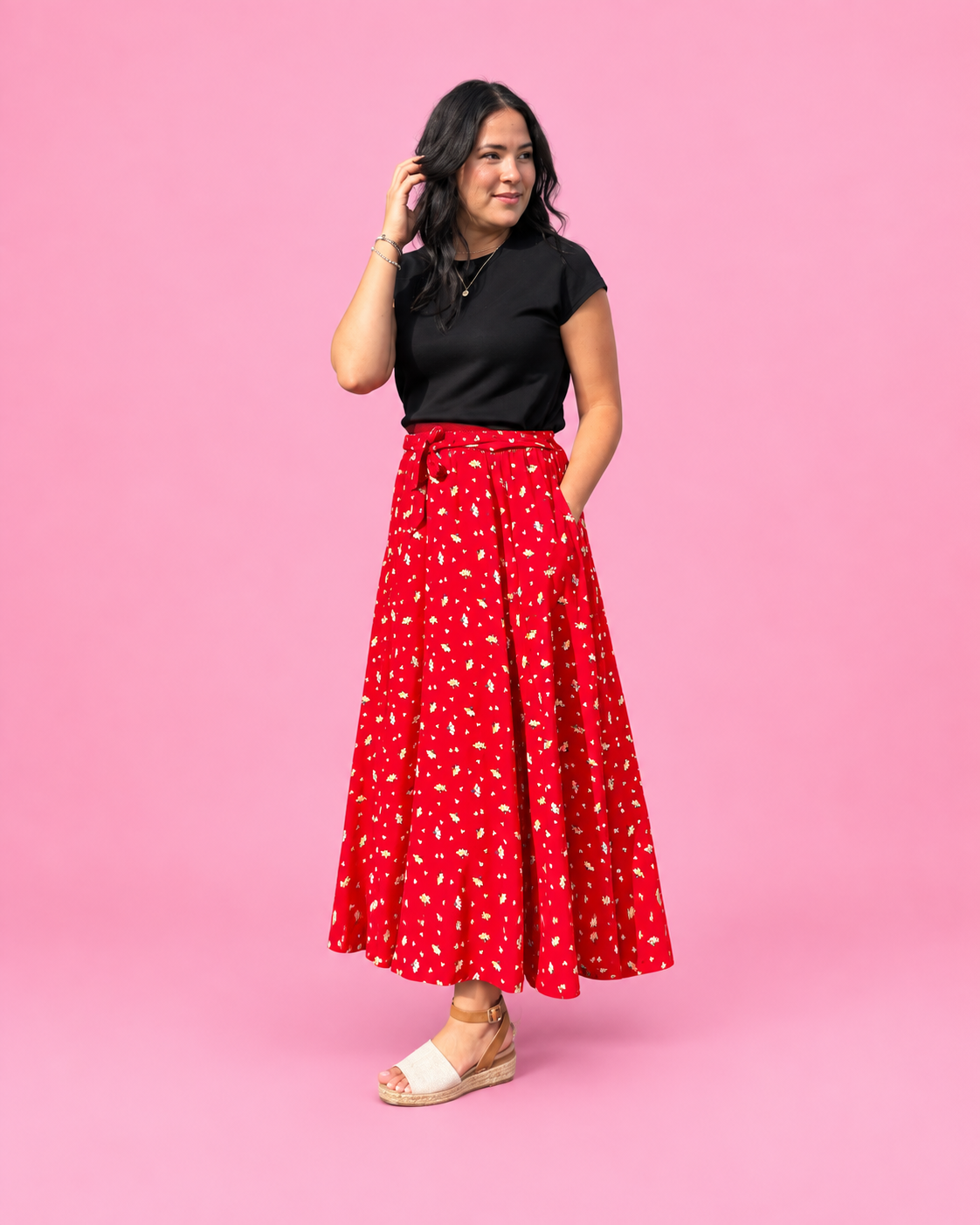 Full paneled maxi version of the Mila woven skirt