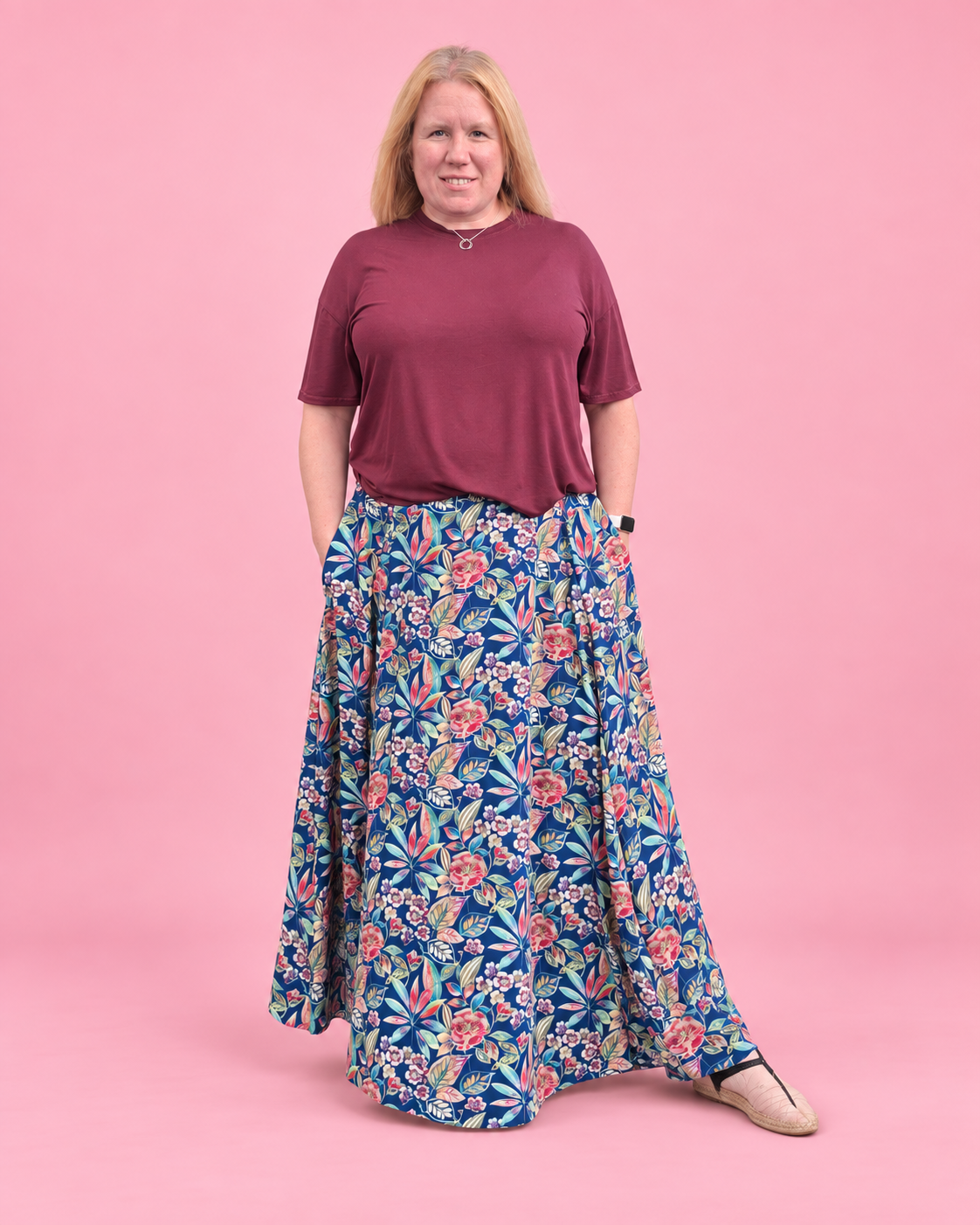 Mila paneled skirt sewing pattern with a polished flowing silhouette
