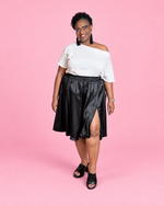 Mila paneled midi skirt styled as an everyday handmade outfit