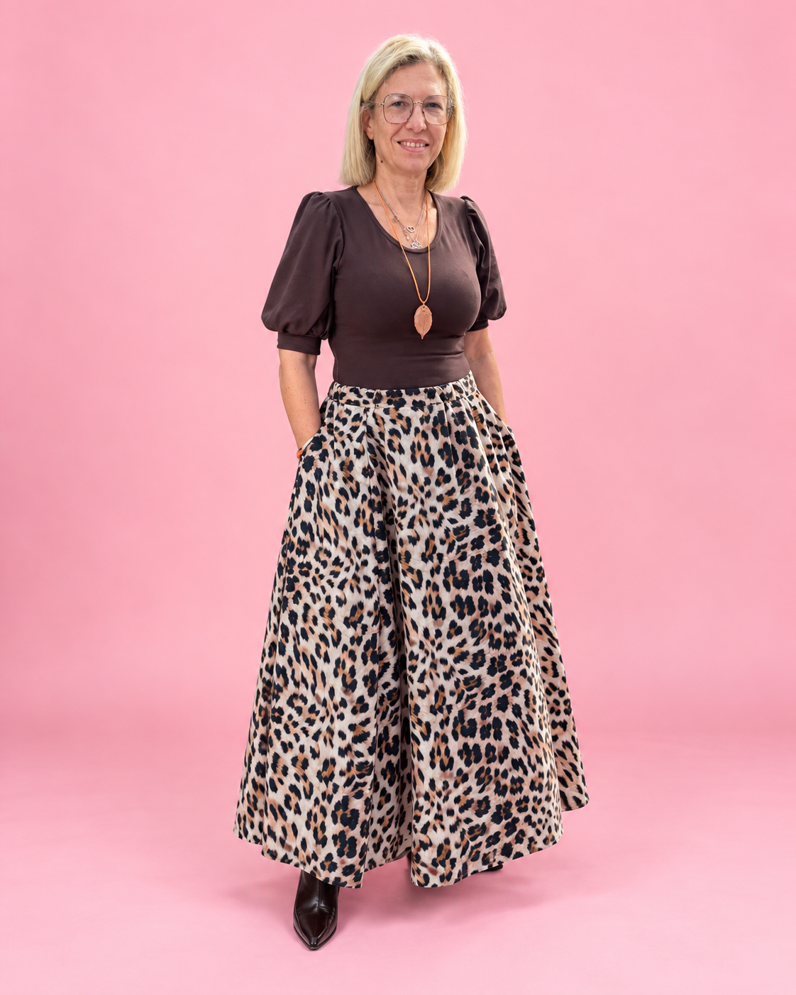 Mila paneled maxi skirt styled in a handmade outfit