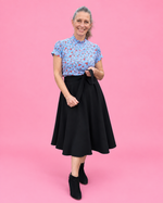 Handmade Mila woven midi skirt with a full paneled design