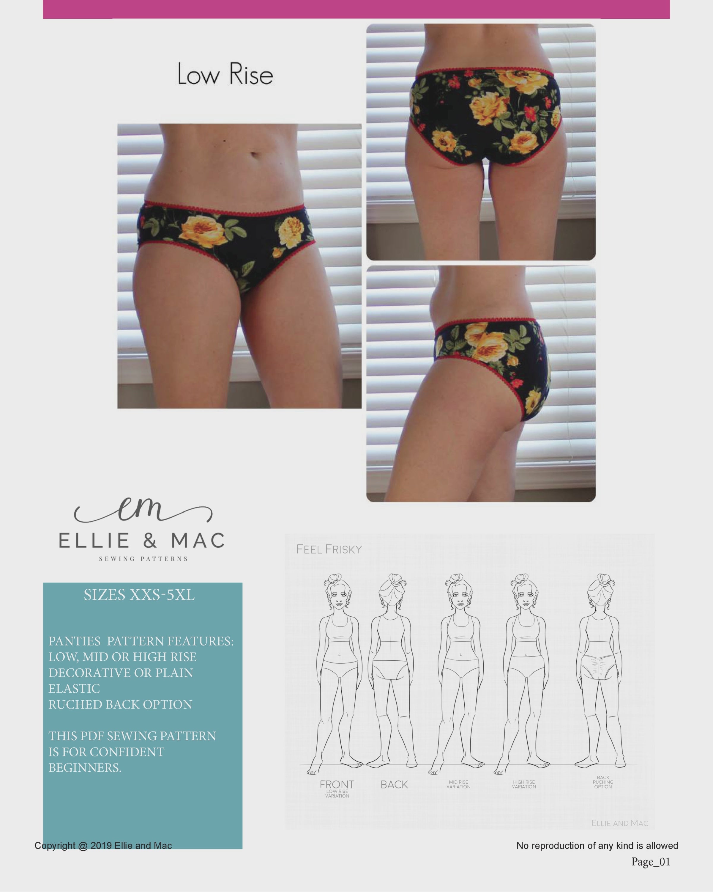 Sneak peek of the Feel Frisky Panties PDF sewing pattern instruction tutorial.