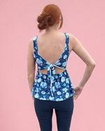 square neck empire waist knit top sewing pattern tie back Suzie by Ellie and Mac
