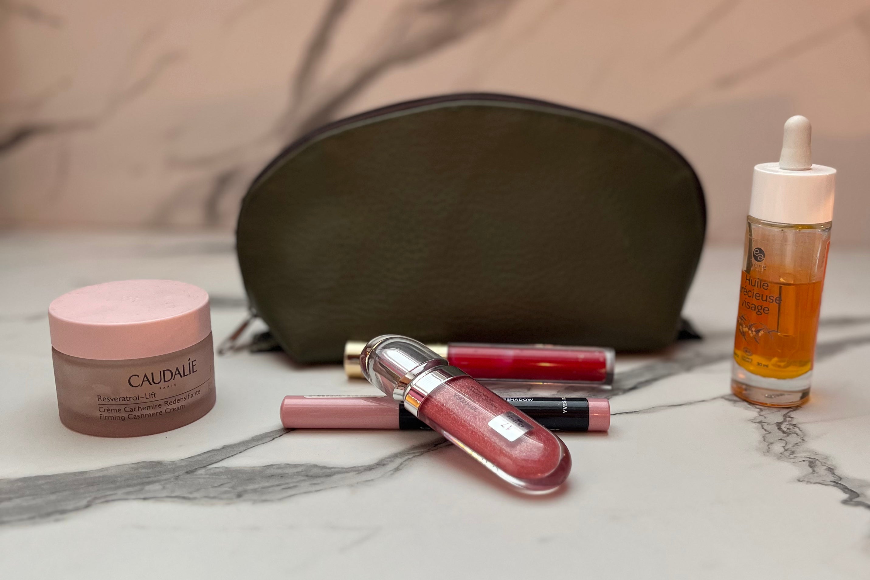 Tessa Toiletry Pouch sewing pattern styled in a bathroom setting for everyday organization.