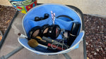 Open view of the large Tessa pouch demonstrating roomy interior.