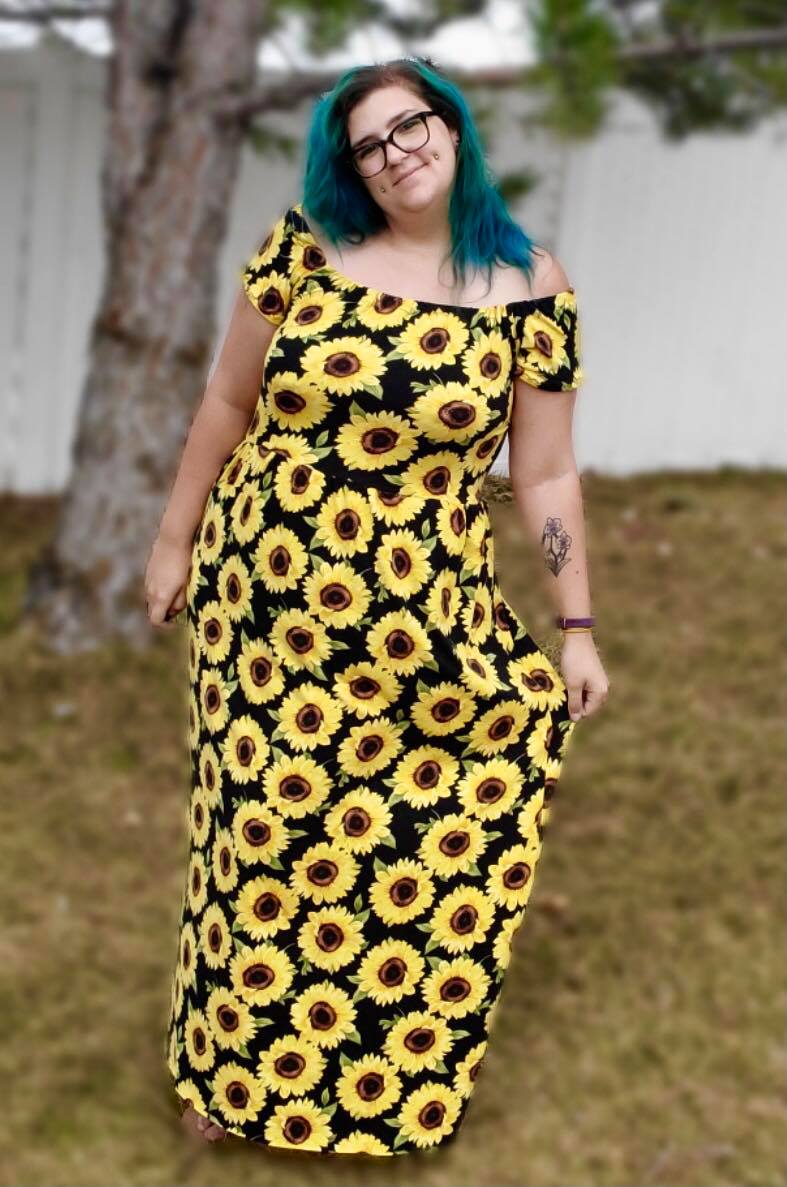 Fabric Print Sunflower, Dresses Fabrics Italian