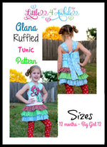 Girls Alana Ruffled Tunic Top Pattern - Ellie and Mac, Digital (PDF) Sewing Patterns | USA, Canada, UK, Australia