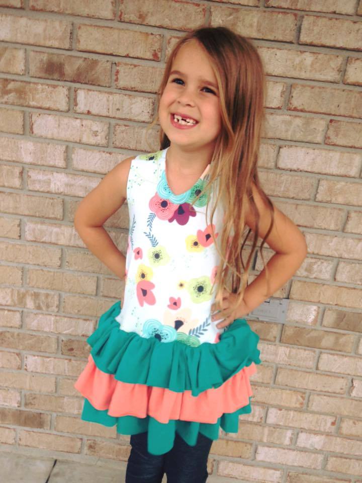 Girls Alana Ruffled Tunic Top Pattern - Ellie and Mac, Digital (PDF) Sewing Patterns | USA, Canada, UK, Australia