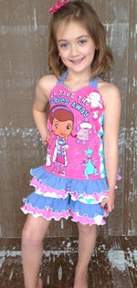 Alexis Halter Top and Ruffled Short Set Pattern - Ellie and Mac, Digital (PDF) Sewing Patterns | USA, Canada, UK, Australia