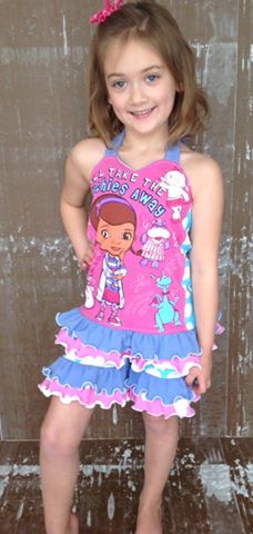 Alexis Halter Top and Ruffled Short Set Pattern - Ellie and Mac, Digital (PDF) Sewing Patterns | USA, Canada, UK, Australia