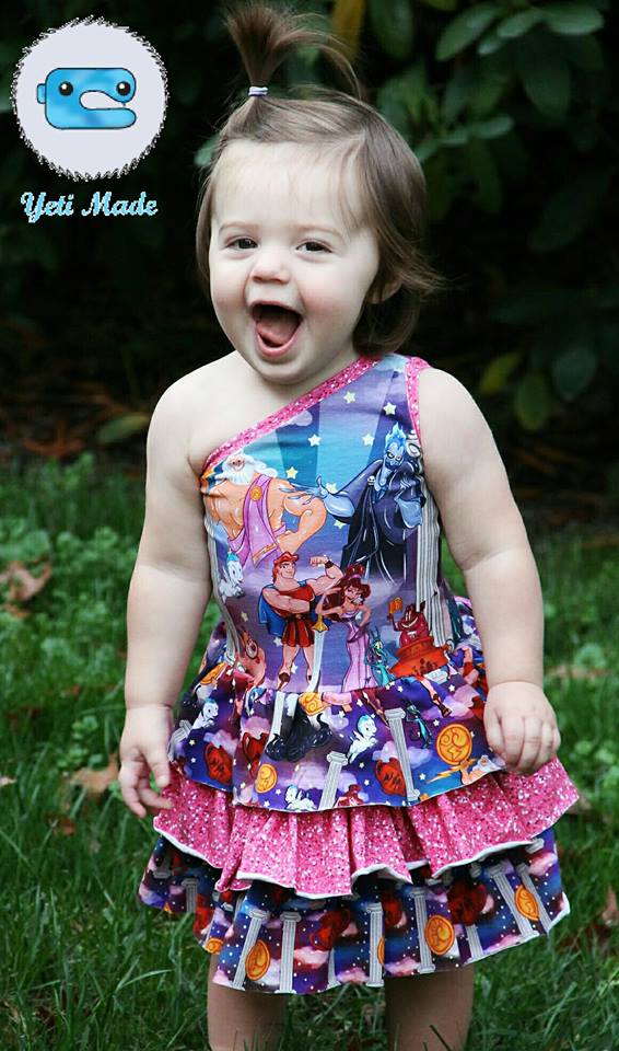 Girl's Be Edgy One Shoulder Dress Pattern - Ellie and Mac, Digital (PDF) Sewing Patterns | USA, Canada, UK, Australia