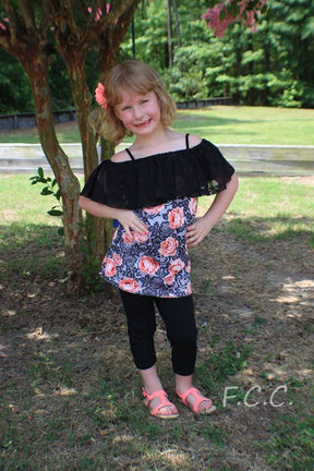 Girl's Be The Leader Top & Romper Pattern - Ellie and Mac, Digital (PDF) Sewing Patterns | USA, Canada, UK, Australia