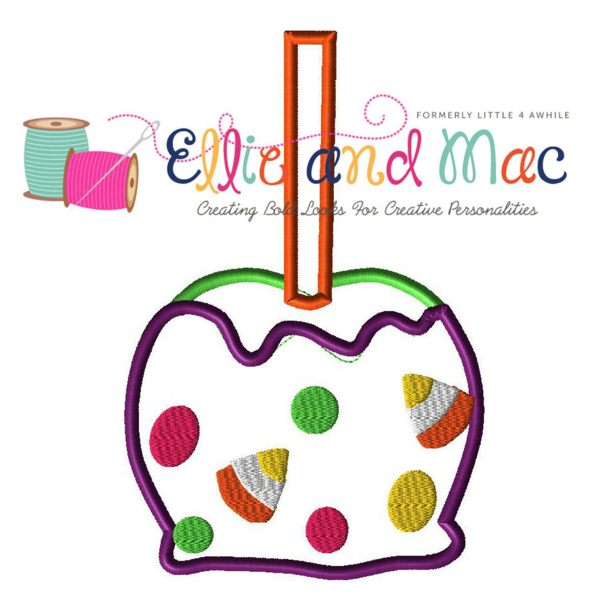 Halloween Candy Apple Applique Embroidery Design