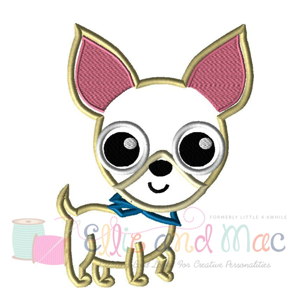 Pampered Chihuahua Dog Applique Design - Ellie and Mac, Digital (PDF) Sewing Patterns | USA, Canada, UK, Australia