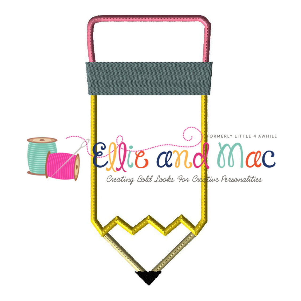 School Chunky Pencil Applique Design - Ellie and Mac, Digital (PDF) Sewing Patterns | USA, Canada, UK, Australia