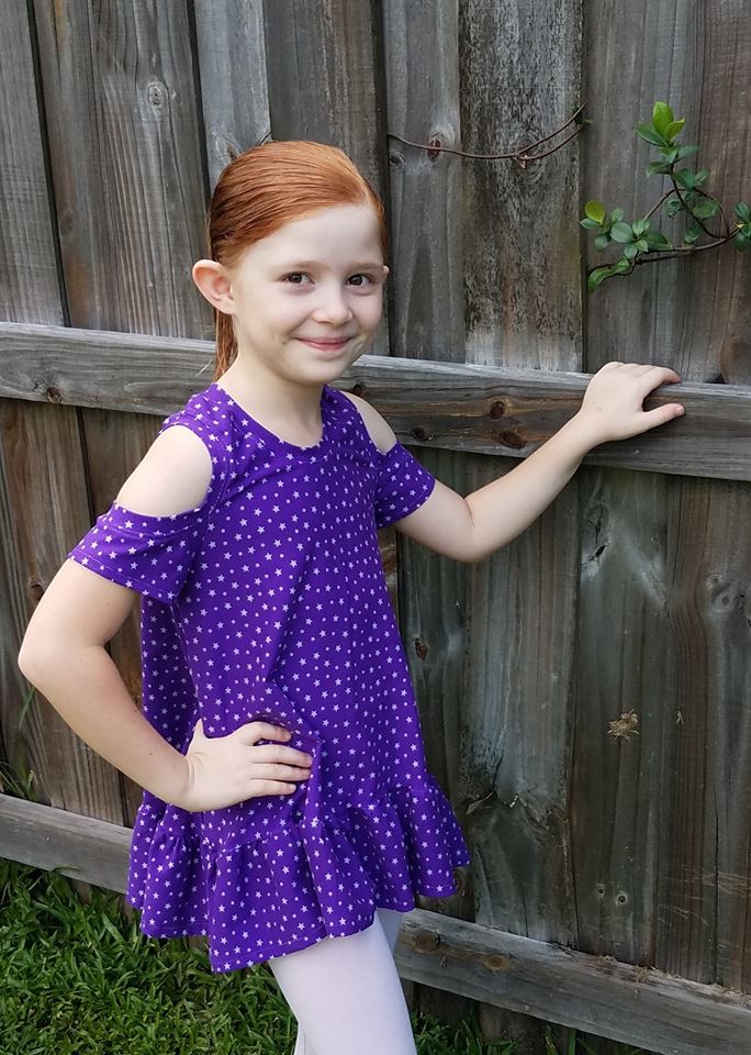 Kid Girl Floral Print Cold Shoulder Short-sleeve Cami Dress
