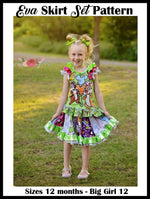 Girls Eva Skirt Set Pattern - Ellie and Mac, Digital (PDF) Sewing Patterns | USA, Canada, UK, Australia