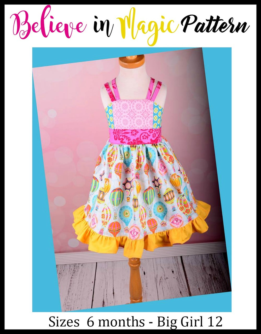 Girl's Believe In Magic Dress Pattern - Ellie and Mac, Digital (PDF) Sewing Patterns | USA, Canada, UK, Australia