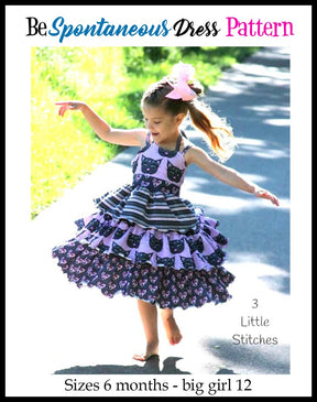 Girl's Be Spontaneous Dress Pattern - Ellie and Mac, Digital (PDF) Sewing Patterns | USA, Canada, UK, Australia