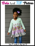 Girl's Boho Twirl Top Pattern - Ellie and Mac, Digital (PDF) Sewing Patterns | USA, Canada, UK, Australia