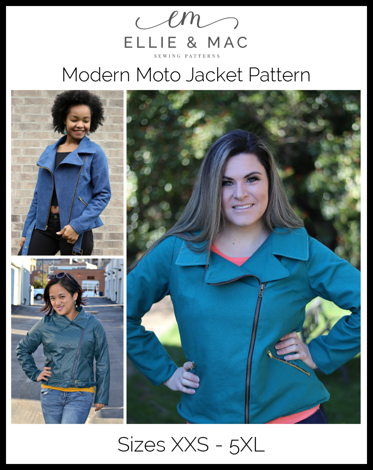 Modern Moto Jacket Pattern Adult