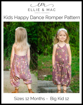Kids Happy Dance Romper Pattern - Clearance Sale