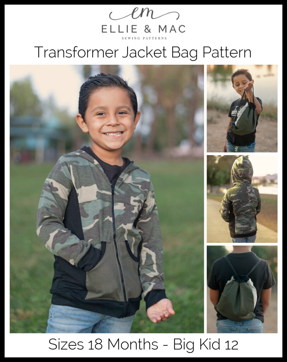 Kids Transformer Jacket Bag Pattern