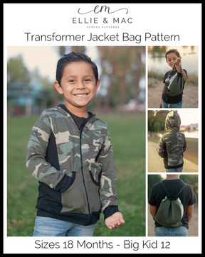 Kids Transformer Jacket Bag Pattern