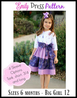 Girl's Emily Dress Pattern - Ellie and Mac, Digital (PDF) Sewing Patterns | USA, Canada, UK, Australia