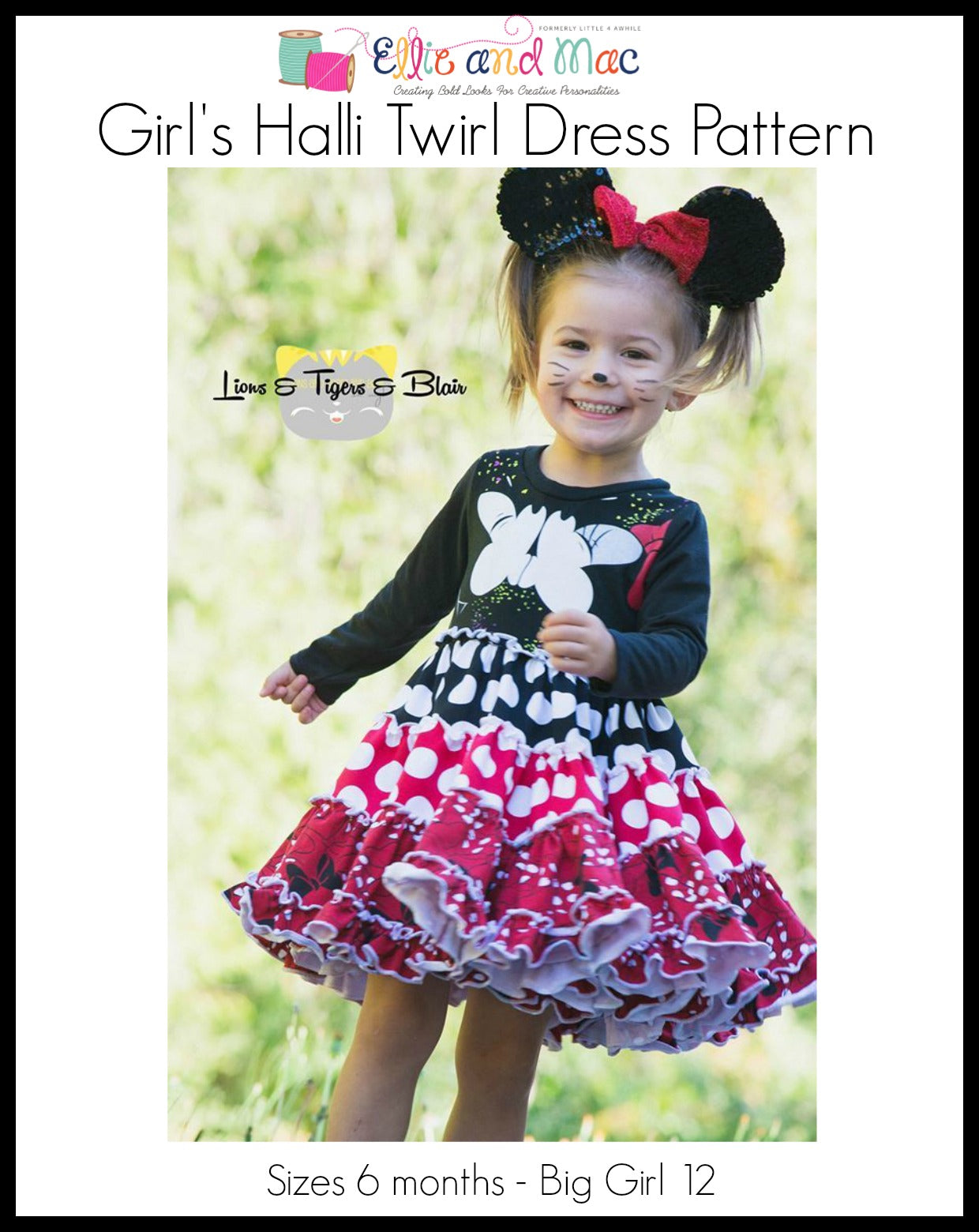 Girls Halli Tiered Dress Pattern - Ellie and Mac, Digital (PDF) Sewing Patterns | USA, Canada, UK, Australia